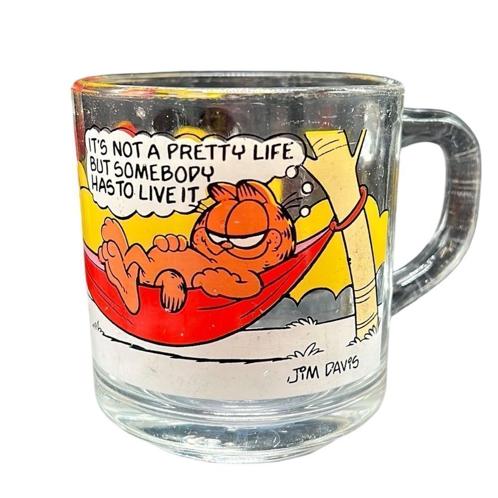 Vintage Garfield McDonald’s Mug 1978 Glass Jim Davis Comic Cup